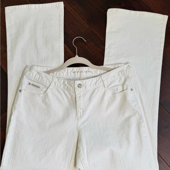 Michael Kors Straight Leg White Denim Jean Pants Womens Size 10 - Picture 12 of 15